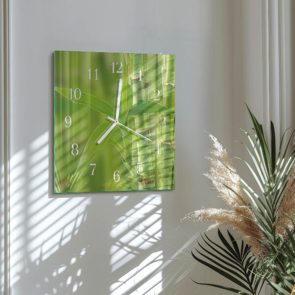 Square wall clock Bamboo Plant