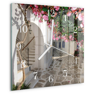 Square wall clock Flowers Alley