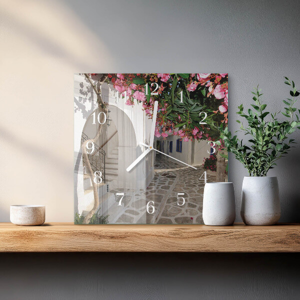Square wall clock Flowers Alley