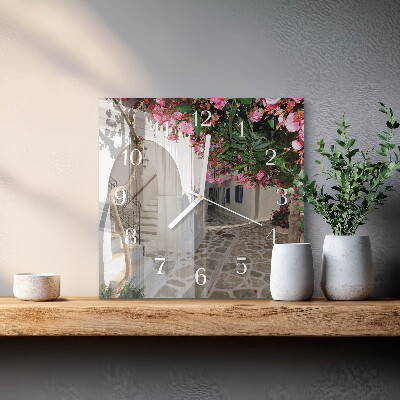Square wall clock Flowers Alley