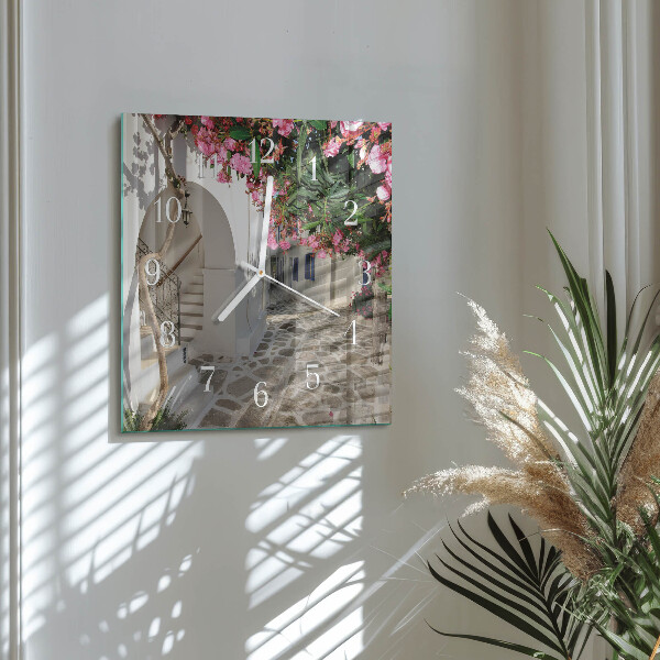 Square wall clock Flowers Alley