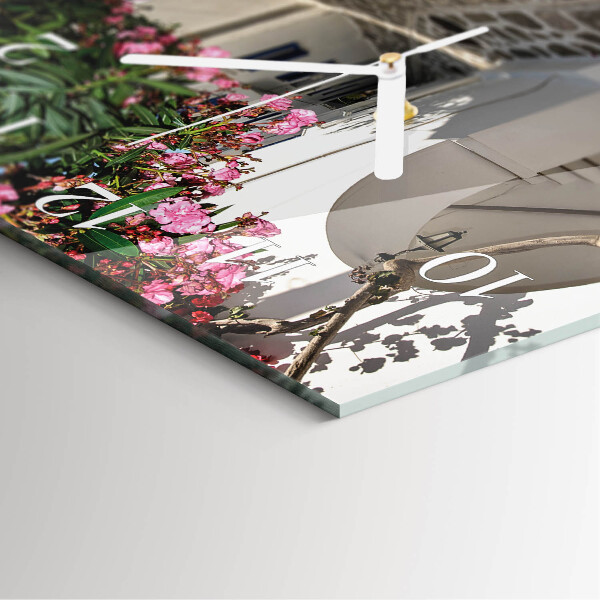Square wall clock Flowers Alley