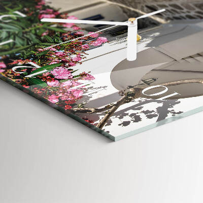 Square wall clock Flowers Alley