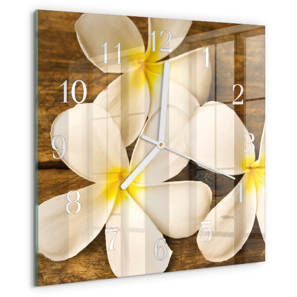 Square wall clock Flowers