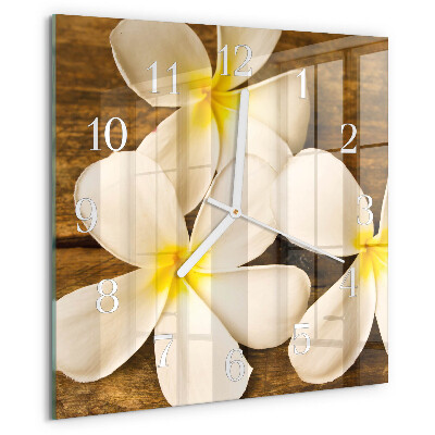 Square wall clock Flowers