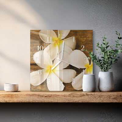 Square wall clock Flowers