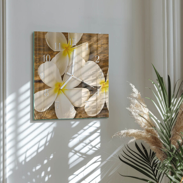 Square wall clock Flowers