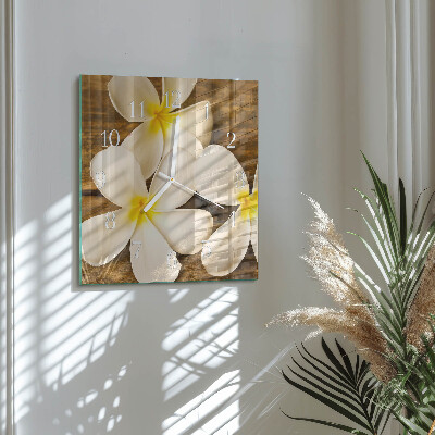 Square wall clock Flowers