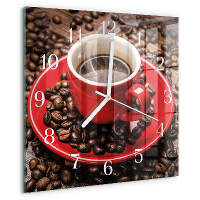 Square wall clock Cup of Coffee