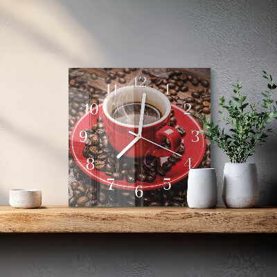 Square wall clock Cup of Coffee