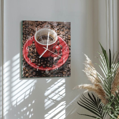 Square wall clock Cup of Coffee