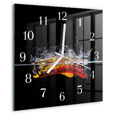 Square wall clock Chili peppers