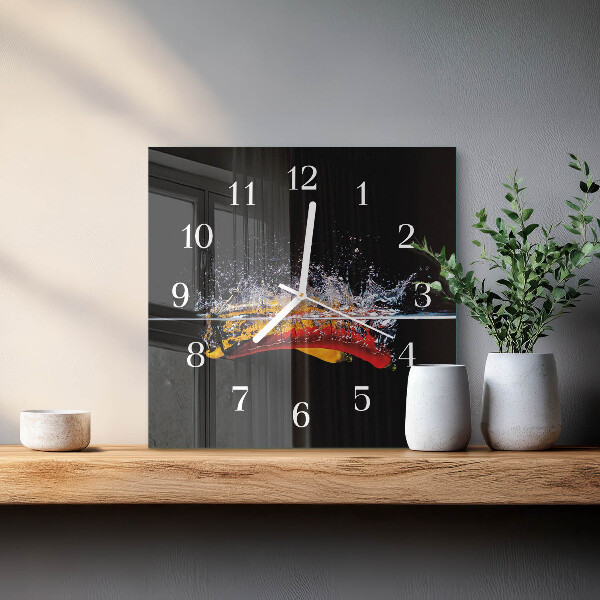 Square wall clock Chili peppers