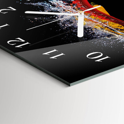 Square wall clock Chili peppers