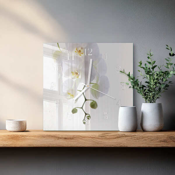 Square wall clock Orchid