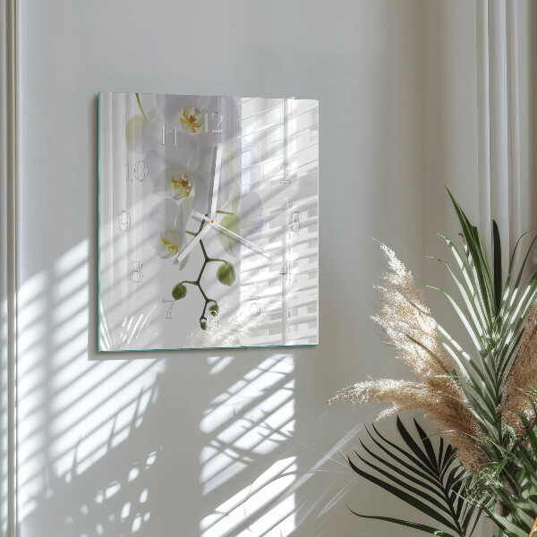 Square wall clock Orchid
