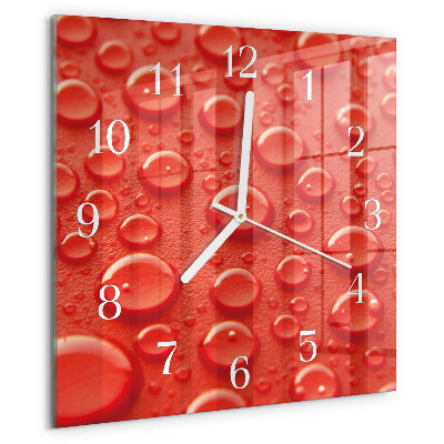Square wall clock Drops of Water