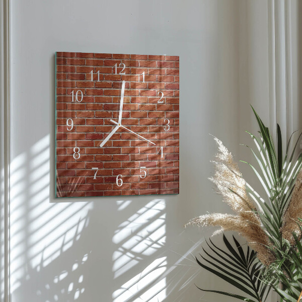 Square wall clock Brick Wall