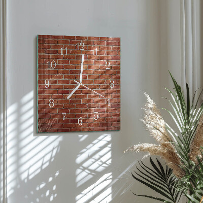Square wall clock Brick Wall