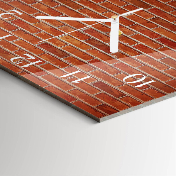 Square wall clock Brick Wall