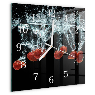 Square wall clock Strawberries