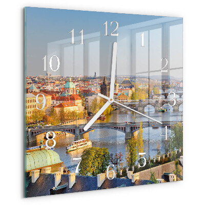 Square wall clock City of Prague