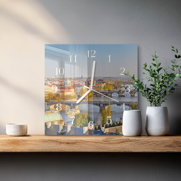Square wall clock City of Prague