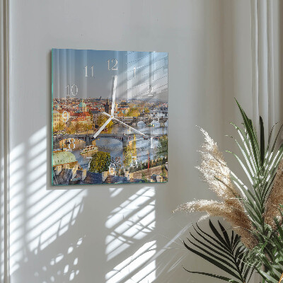 Square wall clock City of Prague