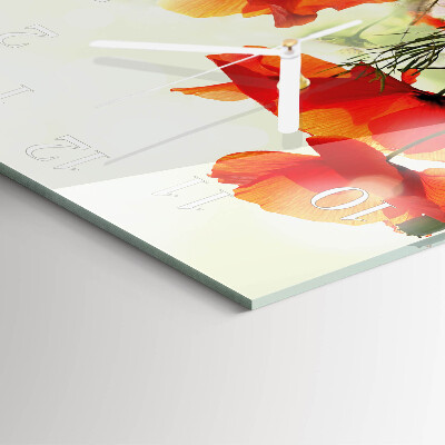 Square wall clock Poppies