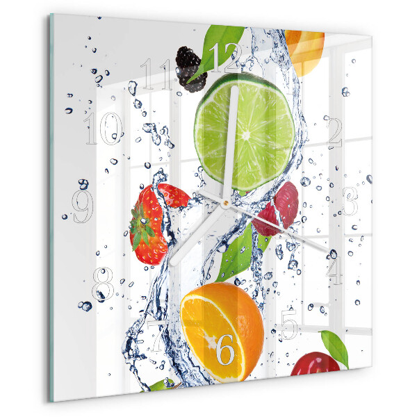 Square wall clock Fruits Lemon
