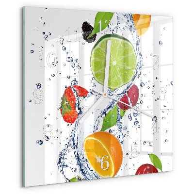 Square wall clock Fruits Lemon
