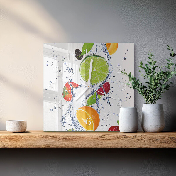 Square wall clock Fruits Lemon