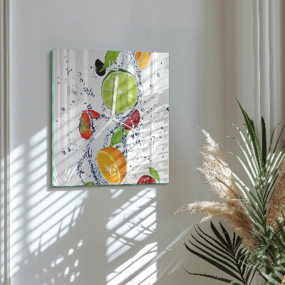 Square wall clock Fruits Lemon