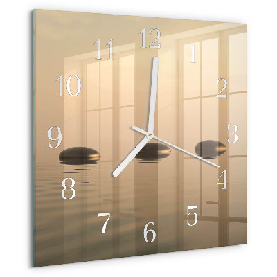 Square wall clock Stones Water