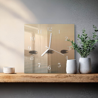 Square wall clock Stones Water