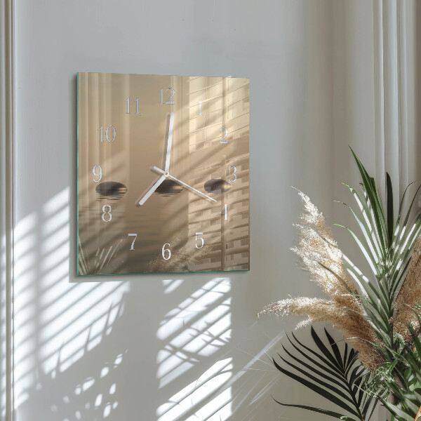 Square wall clock Stones Water