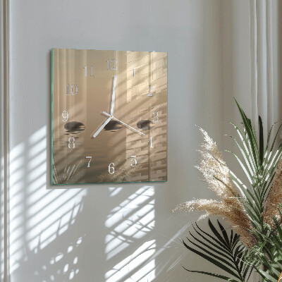 Square wall clock Stones Water
