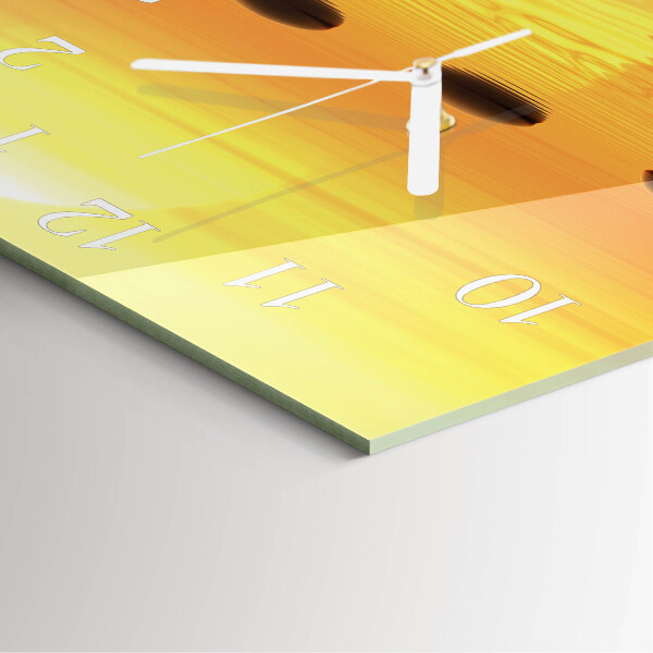 Square wall clock Water Sun