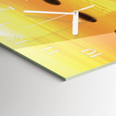 Square wall clock Water Sun