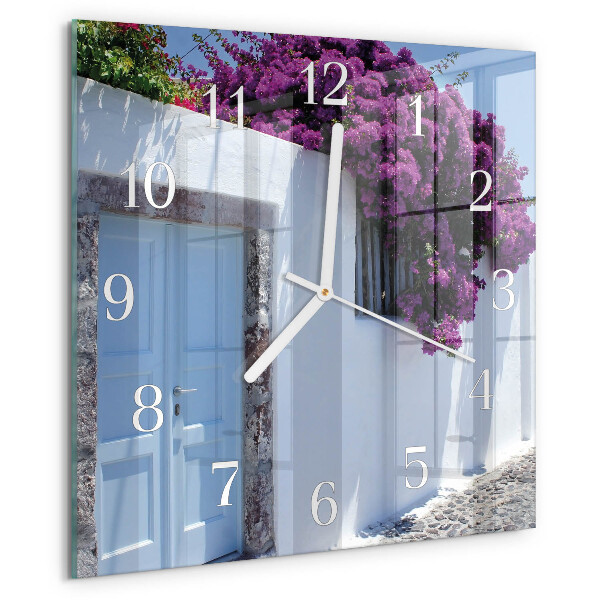 Square wall clock Home Flowers