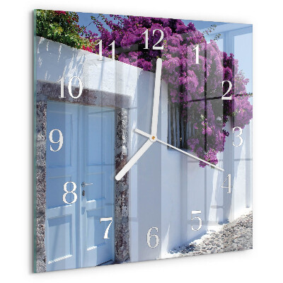 Square wall clock Home Flowers