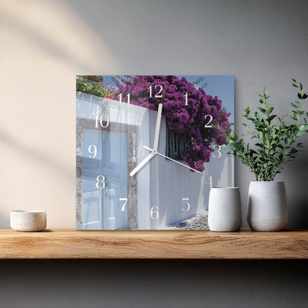 Square wall clock Home Flowers