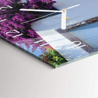 Square wall clock Home Flowers