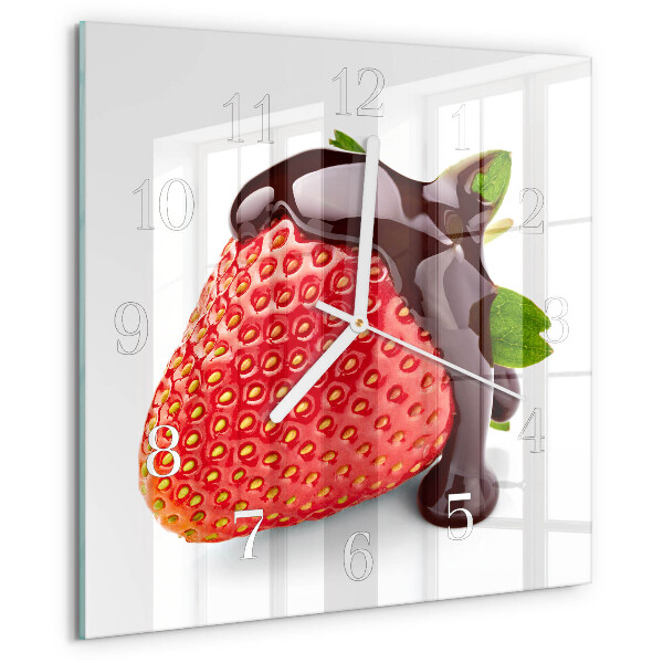Square wall clock Strawberry Chocolate