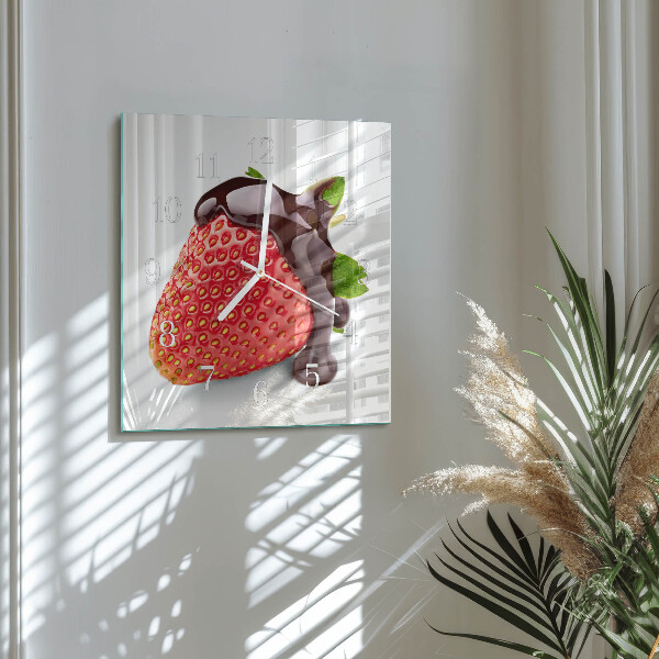 Square wall clock Strawberry Chocolate