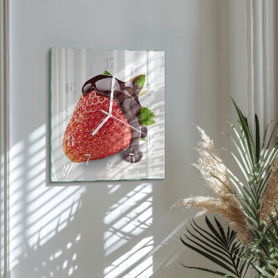 Square wall clock Strawberry Chocolate