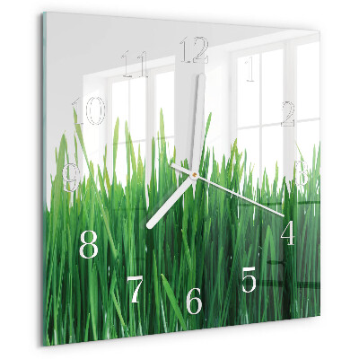 Square wall clock Grass