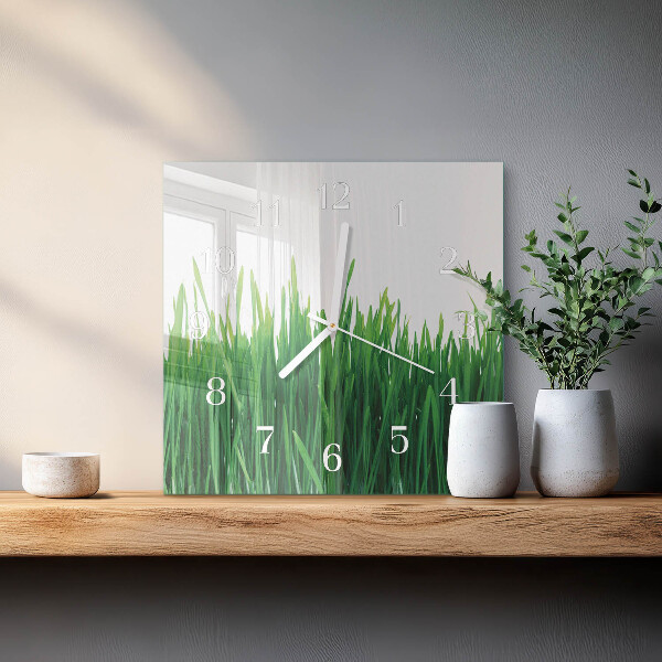 Square wall clock Grass