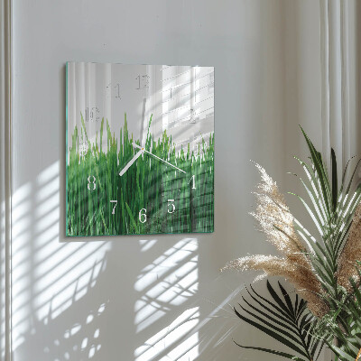 Square wall clock Grass
