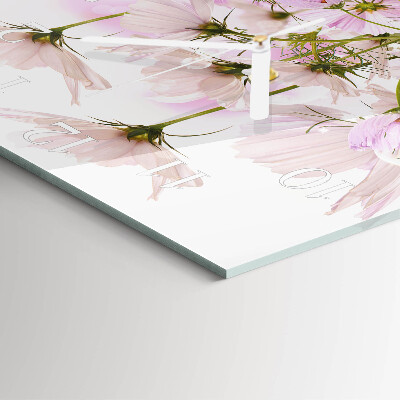 Square wall clock Cosmos Flowers